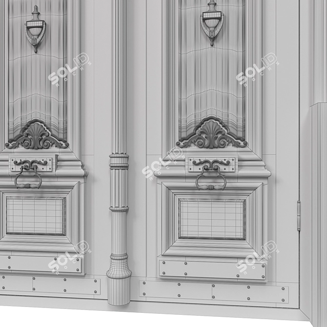 Classic 3D Max & OBJ Door 3D model image 7