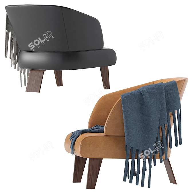 Reeves Leather Small Armchair: Minotti Elegance 3D model image 4