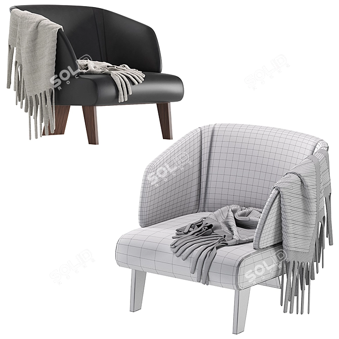 Reeves Leather Small Armchair: Minotti Elegance 3D model image 6