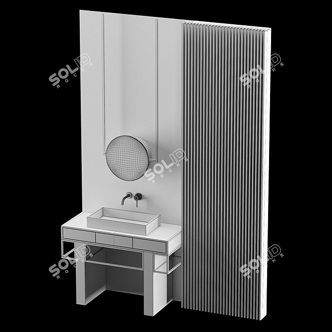 Modern Gray Bathroom Set 3D model image 6