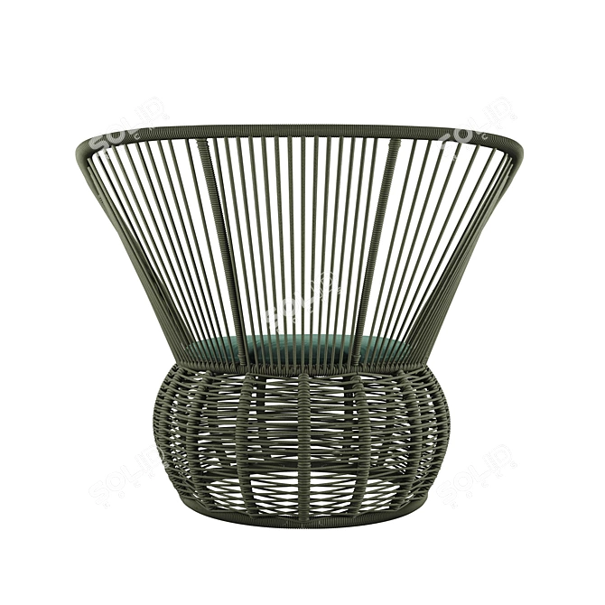 Brazilian Boho Rattan Armchair 3D model image 2