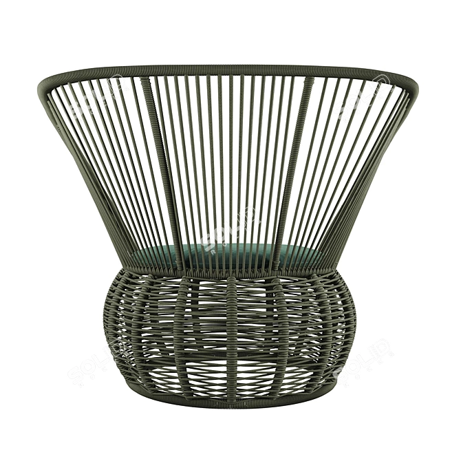 Brazilian Boho Rattan Armchair 3D model image 8