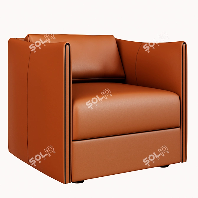 Elegant Marly Leather Armchair 3D model image 1