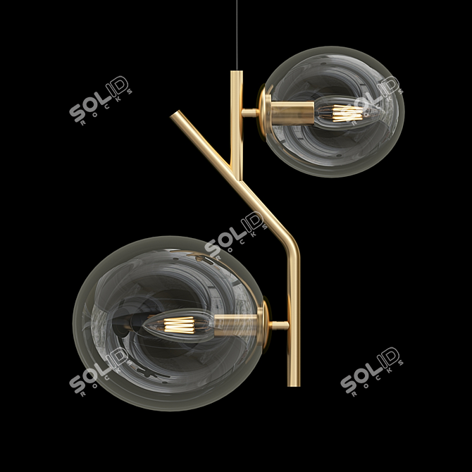 Elegant Globe Pendant Light 3D model image 1