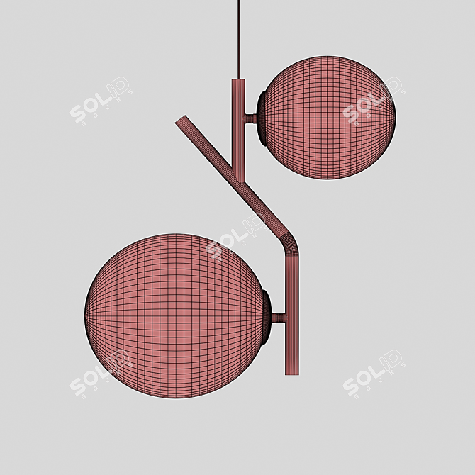 Elegant Globe Pendant Light 3D model image 2