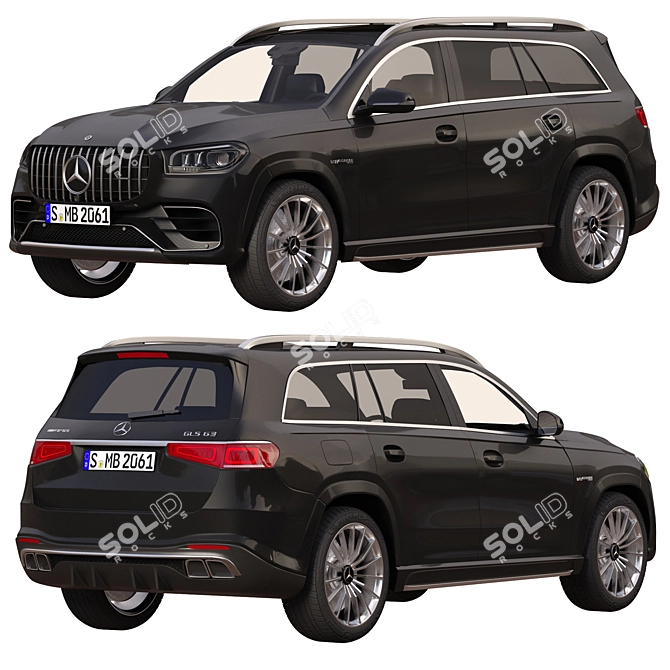 Luxury and Power: Mercedes GLS 63 AMG 3D model image 1