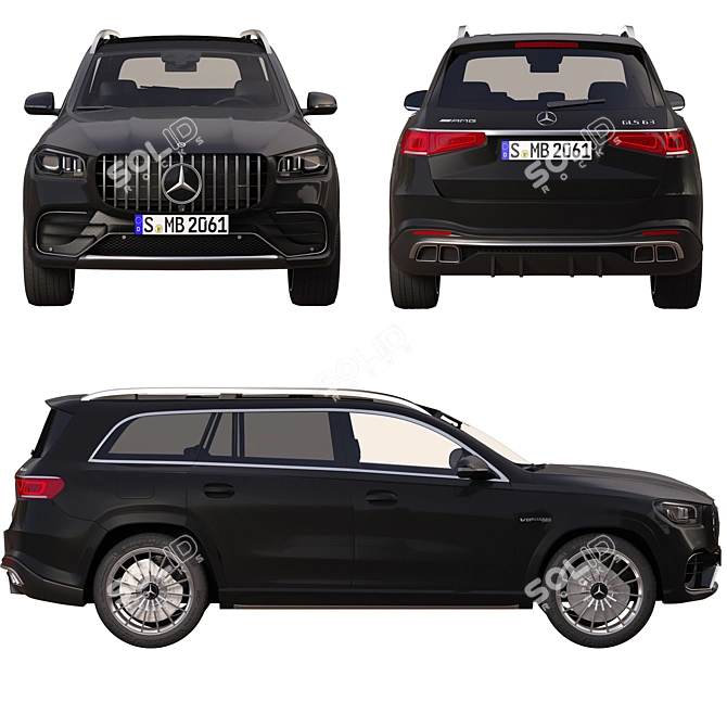 Luxury and Power: Mercedes GLS 63 AMG 3D model image 4