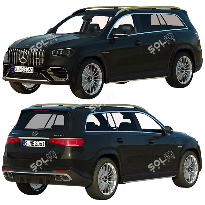 Luxury and Power: Mercedes GLS 63 AMG 3D model image 8