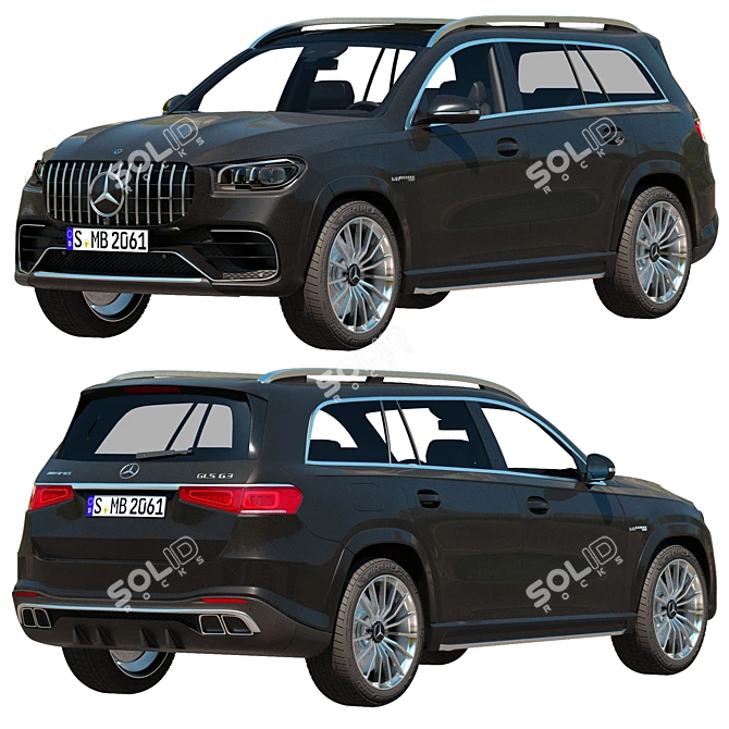 Luxury and Power: Mercedes GLS 63 AMG 3D model image 9