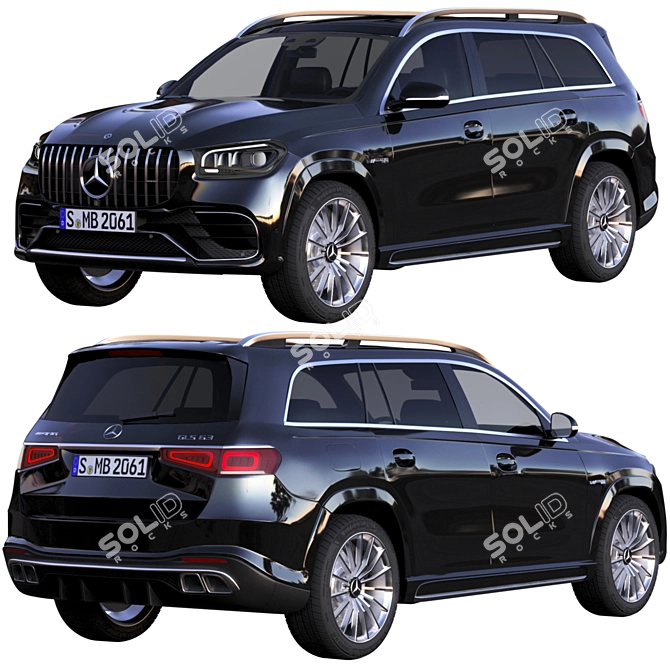 Luxury and Power: Mercedes GLS 63 AMG 3D model image 11