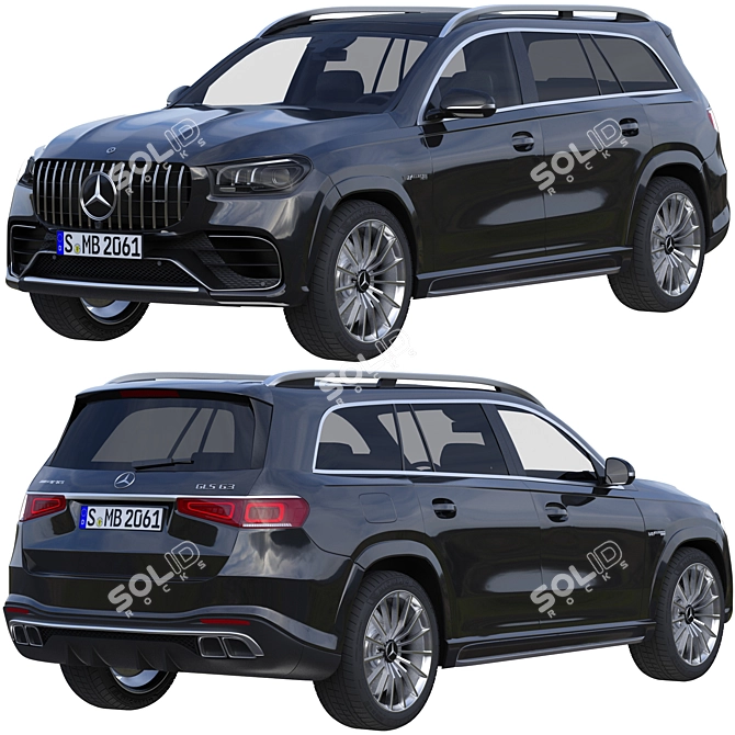 Luxury and Power: Mercedes GLS 63 AMG 3D model image 12