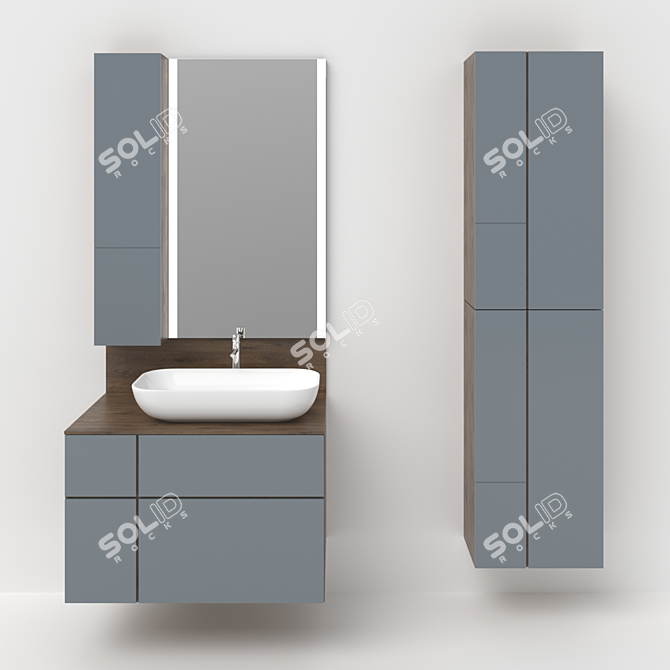 Aquaton Michelle: Complete Bathroom Furniture Set 3D model image 1