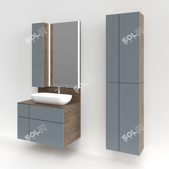 Aquaton Michelle: Complete Bathroom Furniture Set 3D model image 2