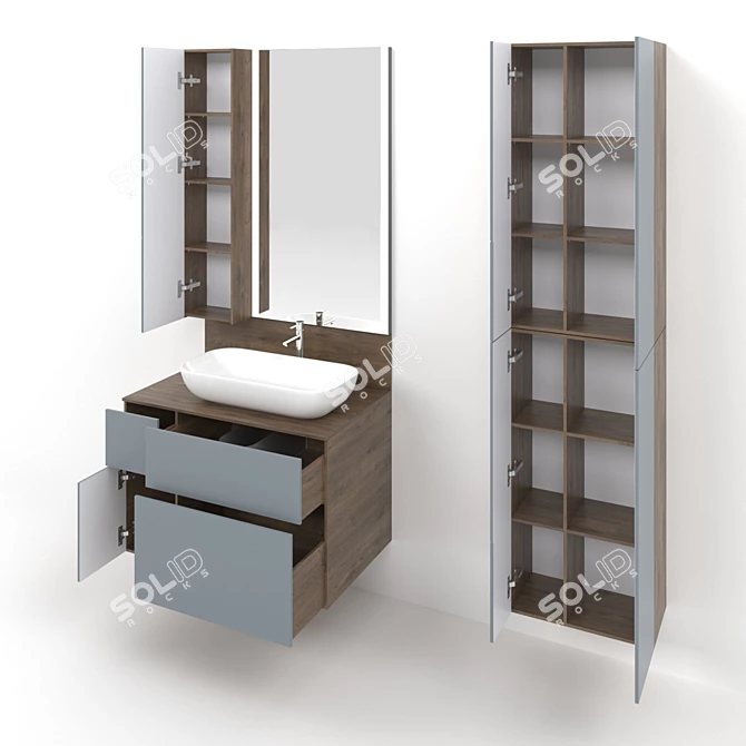 Aquaton Michelle: Complete Bathroom Furniture Set 3D model image 4
