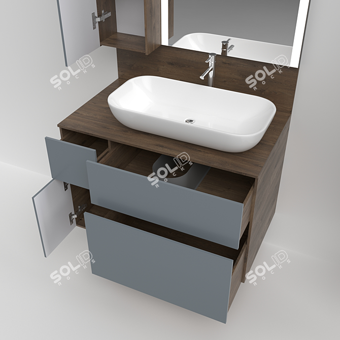 Aquaton Michelle: Complete Bathroom Furniture Set 3D model image 5