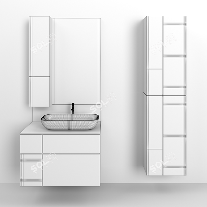 Aquaton Michelle: Complete Bathroom Furniture Set 3D model image 6