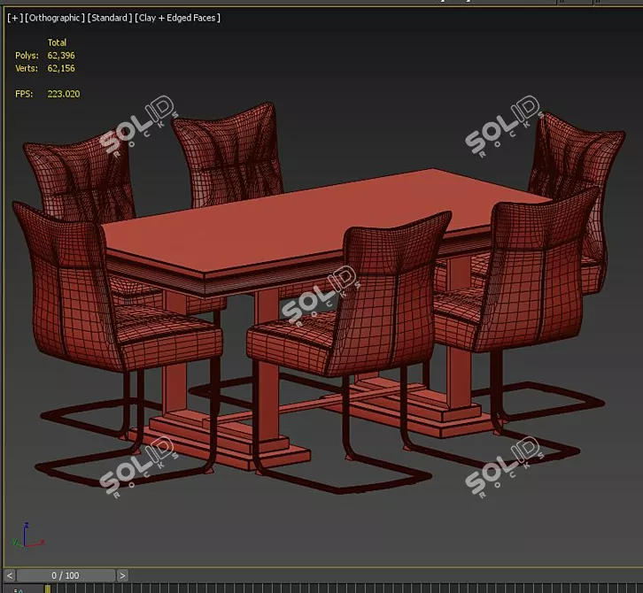 Sleek 10-Piece Modern Dining Set 3D model image 8