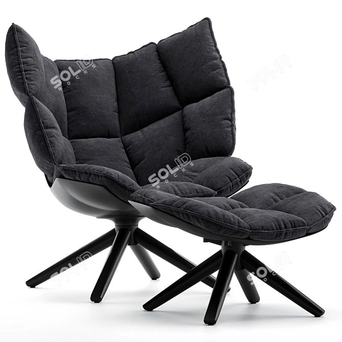 Luxury Armchair Collection: B&B Italia Husk 3D model image 3