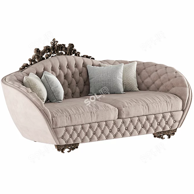 Modern Roz Sofa: V-Ray Render, UV Mapped 3D model image 2
