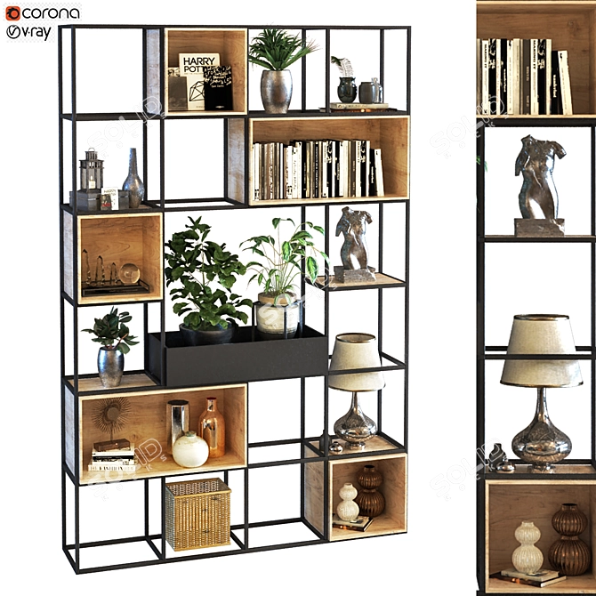 SpaceMax Shelf Furniture Set 3D model image 7