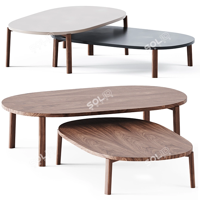 Sleek FLY-c 135 Coffee Tables 3D model image 1