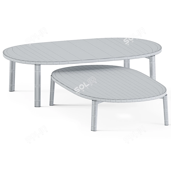 Sleek FLY-c 135 Coffee Tables 3D model image 3