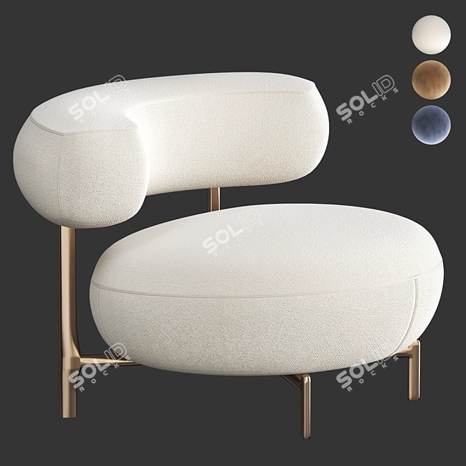 Elegant ELLA Armchair: Stylish Comfort for Modern Spaces 3D model image 1