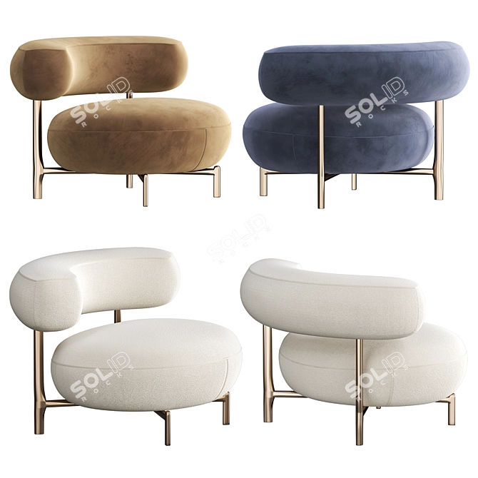 Elegant ELLA Armchair: Stylish Comfort for Modern Spaces 3D model image 3