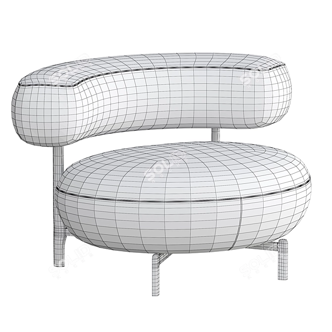 Elegant ELLA Armchair: Stylish Comfort for Modern Spaces 3D model image 7