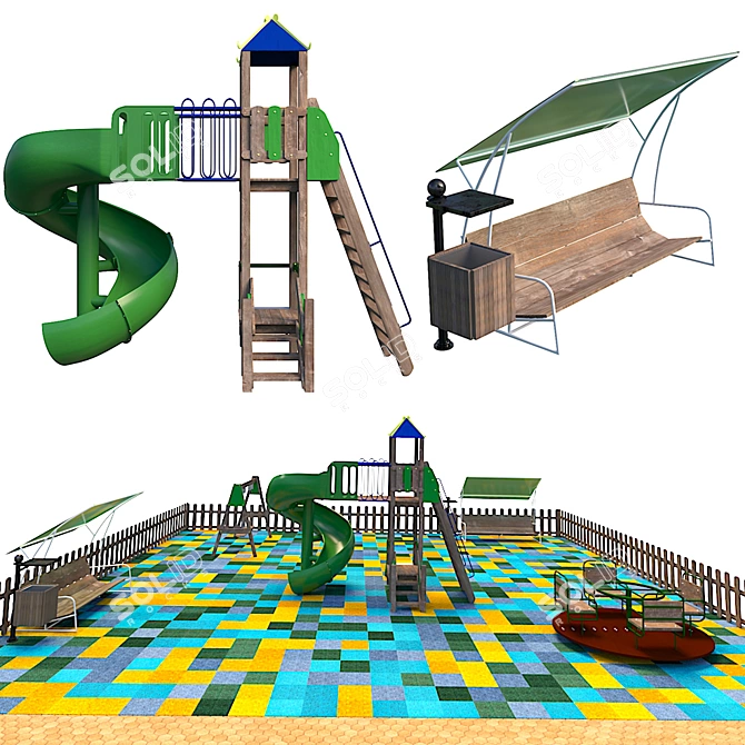 Outdoor Playground Fun Park 3D model image 1