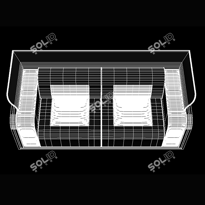 Ardent Deco Sofa: Ebony Makassar, Taj Mahal Stone, Black Lacquer 3D model image 7