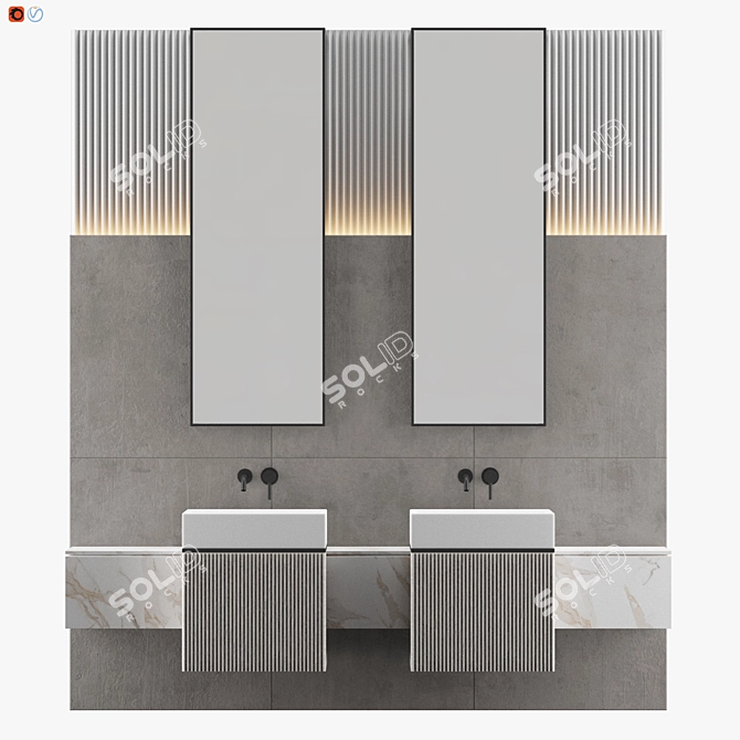 Andrei White Bathroom Design 3D model image 1