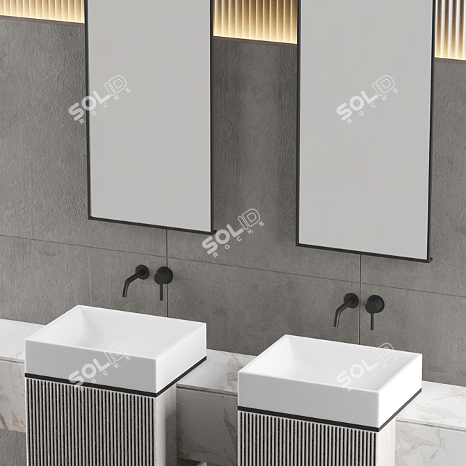 Andrei White Bathroom Design 3D model image 5