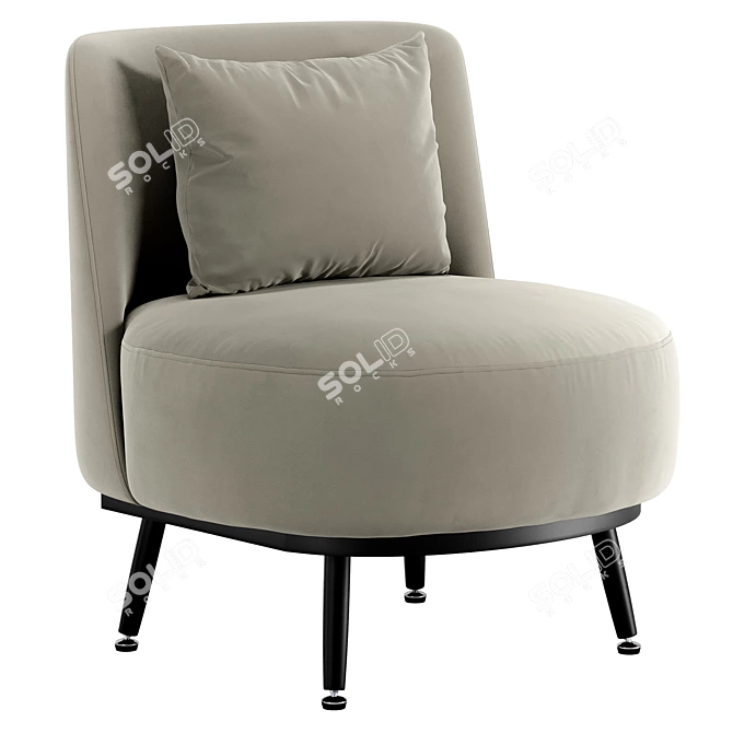 Turbosmooth Armchair: Designer Furniture for Corona Render 3D model image 4