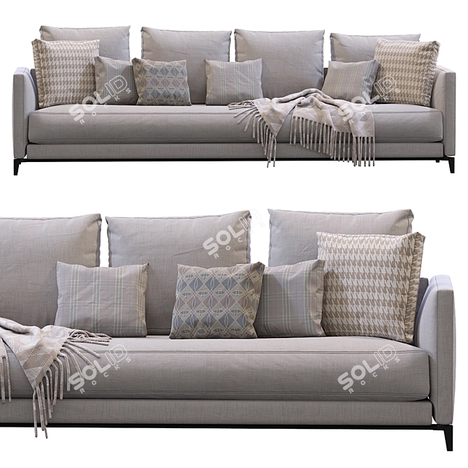 Sleek Minotti Andersen Sofa 3D model image 7