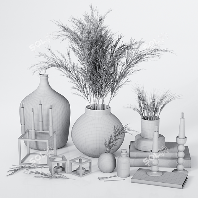 Zen Bohemian Decor Set 3D model image 6