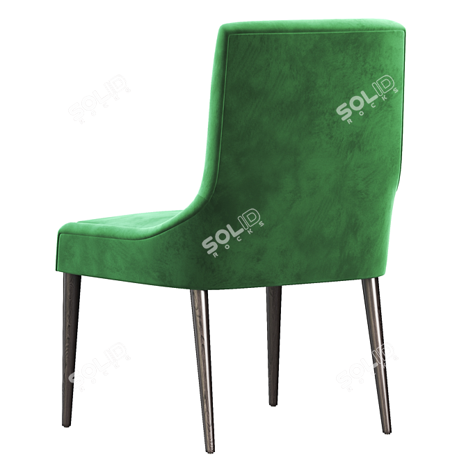Elegant Ivory Wood Dining Chair 3D model image 5