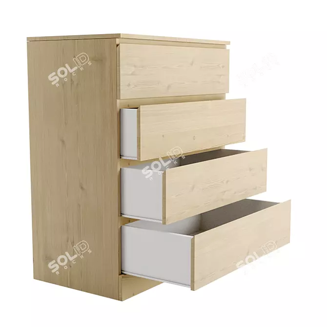 Modern MALM Chest of Drawers 3D model image 1