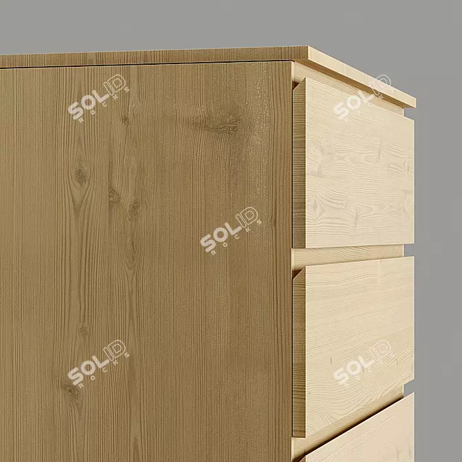 Modern MALM Chest of Drawers 3D model image 2