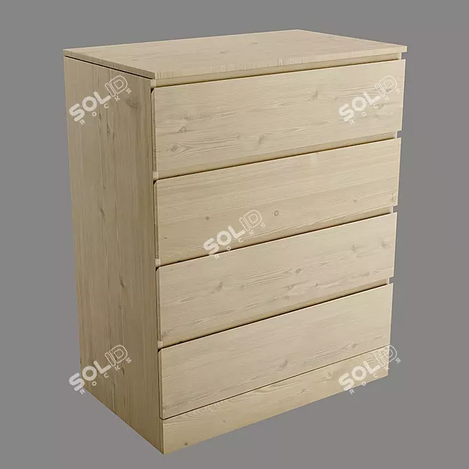 Modern MALM Chest of Drawers 3D model image 3