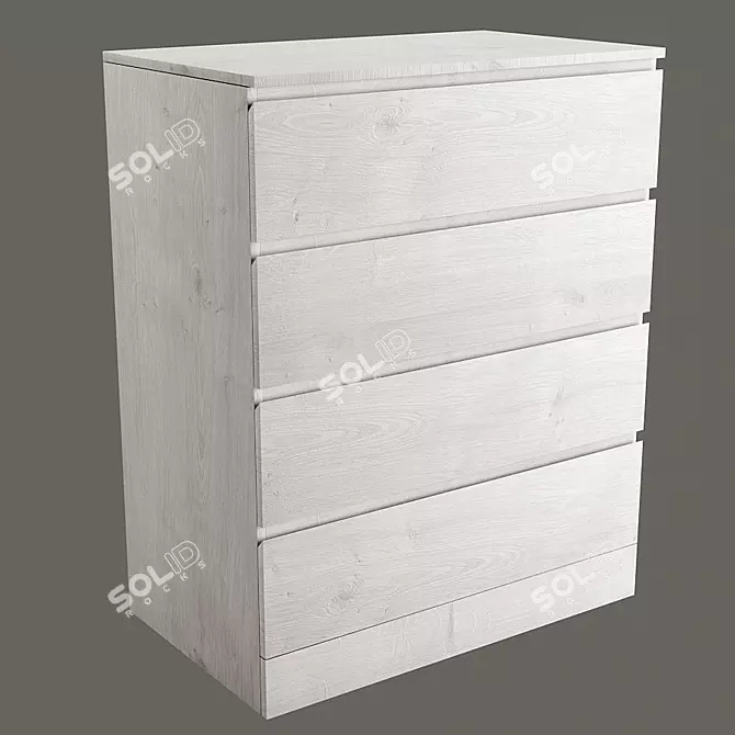 Modern MALM Chest of Drawers 3D model image 4