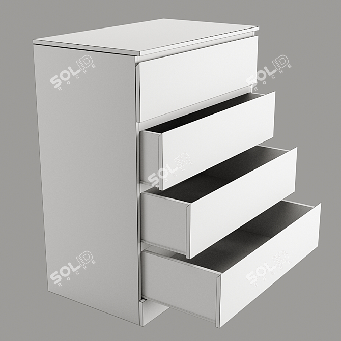 Modern MALM Chest of Drawers 3D model image 5