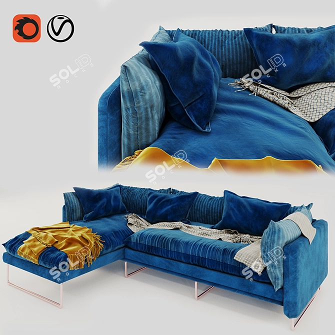 Contemporary Valencina Sofa in 2014 Design 3D model image 3