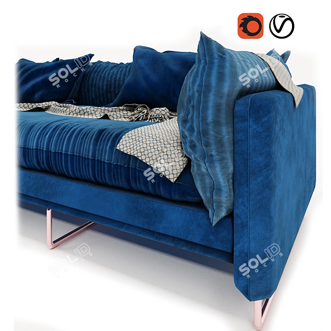 Contemporary Valencina Sofa in 2014 Design 3D model image 4