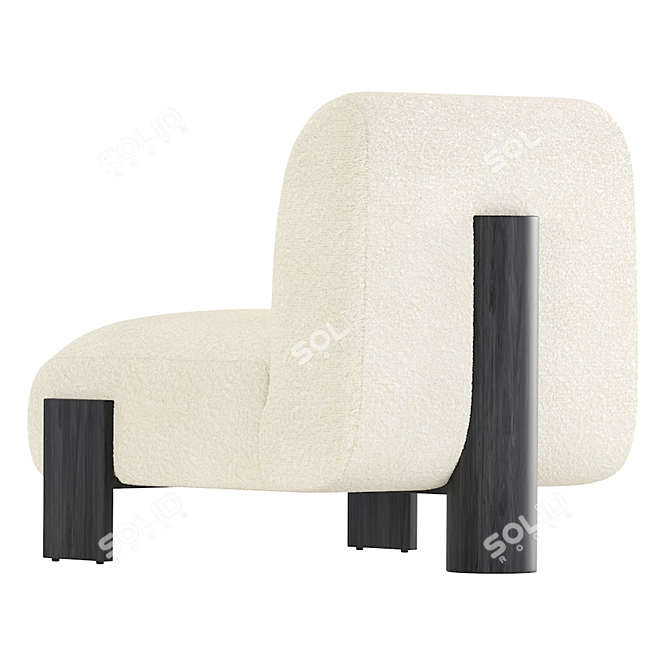 Elegant Coco Republic Slipper Chair 3D model image 2