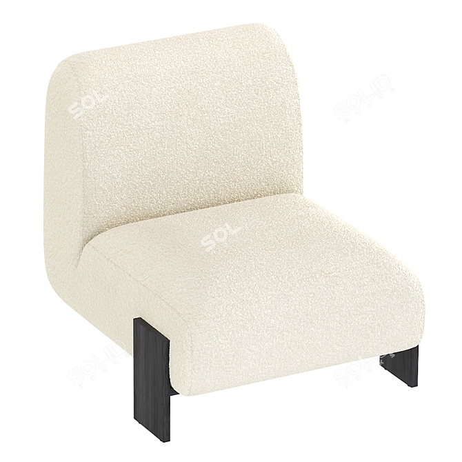 Elegant Coco Republic Slipper Chair 3D model image 5