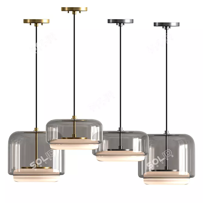 Modern Opal Pendant LED Light 3D model image 3