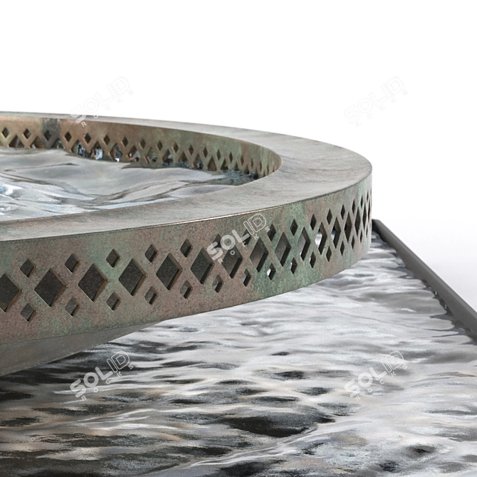 Elegant Verdigris Bronze Mimeo Fountain 3D model image 2