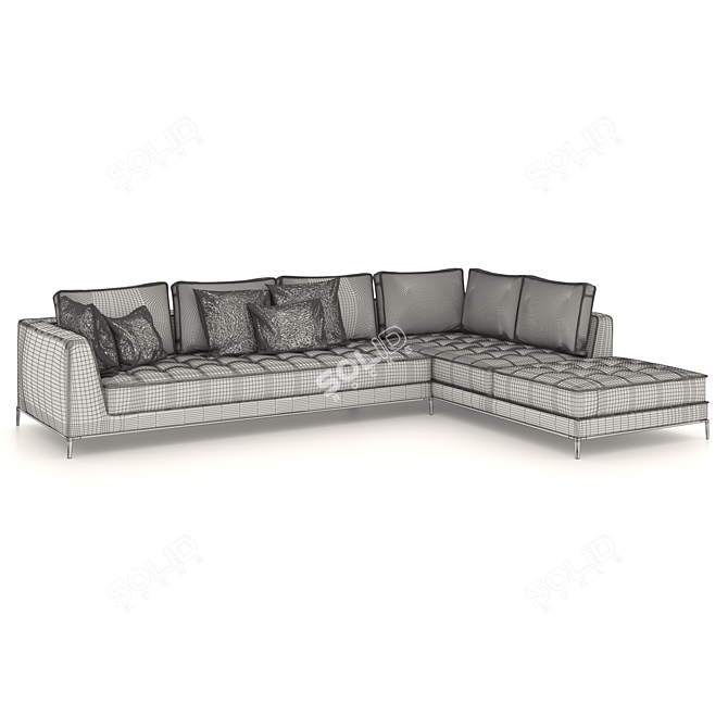 Modern Corner Sectional Sofa 3D model image 5