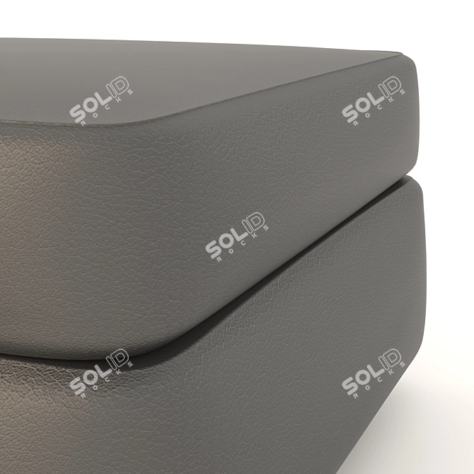 Versatile Pouf Sofa: Fabric meets Leather 3D model image 6